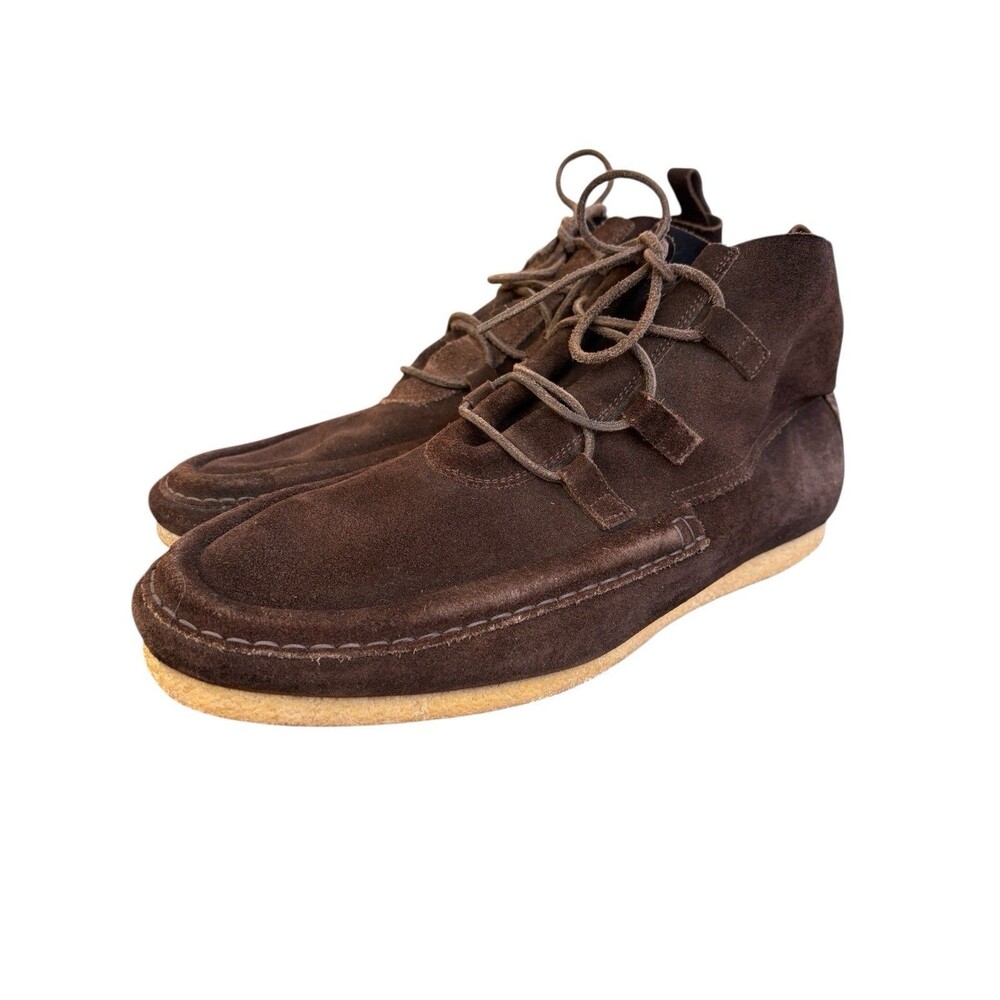 GUCCI SUEDE-WALLABEE DESERT BOOTS DARK-BROWN/w GUM SOLES MENS SIZE 11.5 D
